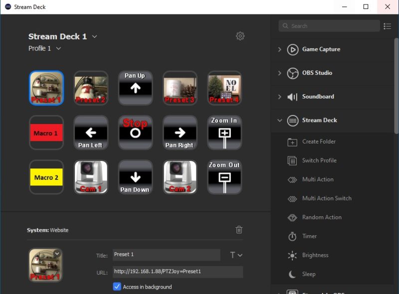 How to Setup Rocosoft PTZJoy PTZ Camera Control Shortcuts in Stream Deck App