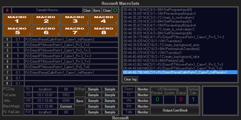 MacroSets Panel Rocosoft MacroSets Panel