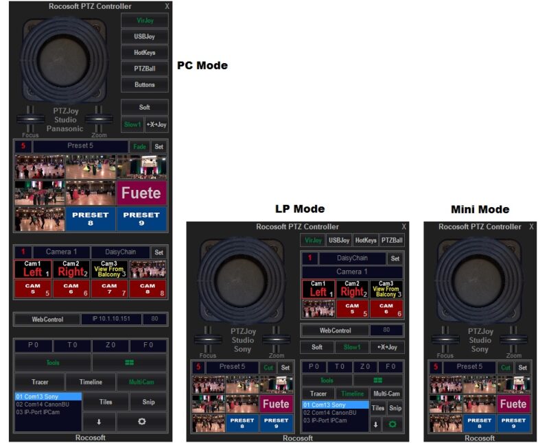 rocosoft-ptz-controller-ptzjoy-studio-modes