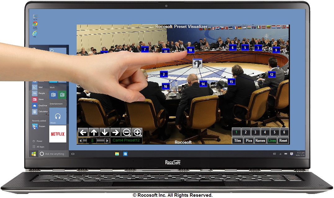 Rocosoft PTZLive Visual Panel with Preset Visualizer