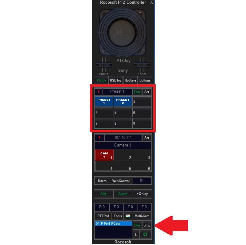 How to set and recall a preset