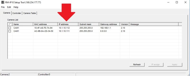 Sony Camera Setup Tool Example