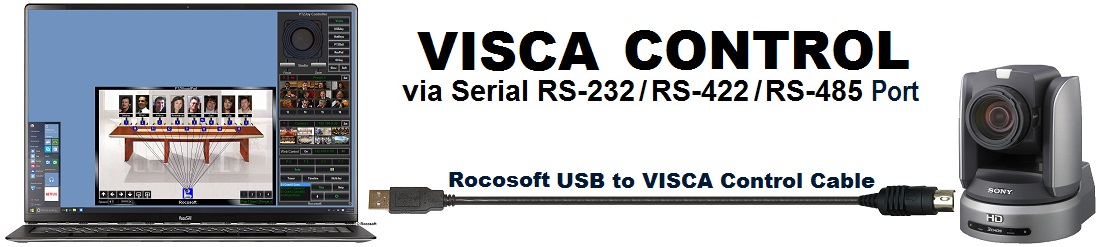 Rocosoft VISCA Control Cable for Single Camera Connection